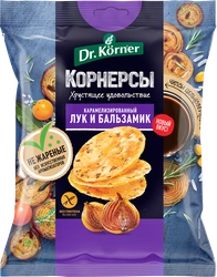 Чипсы кукурузно-рисовые DR KORNER Корнерсы цельнозерновые, с карамелизированным луком и бальзамическим уксусом, 50г