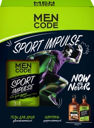 Набор подарочный мужской MEN CODE Sport impulse Гель для душа, 300мл+Шампунь для волос Men nature укрепляющий, 300мл