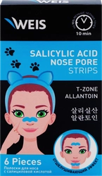 Полоски для носа WEIS очищающие с салициловой кислотой, 6шт