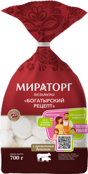 Пельмени МИРАТОРГ Богатырский рецепт, 700г, крупный план