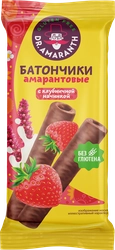 Батончик безглютеновый DR. AMARANTH Амарантовый с клубничной начинкой, глазированный, 19г