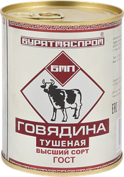 Говядина тушеная БУРЯТМЯСПРОМ высший сорт, ГОСТ, 338г, фотография