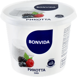 Сыр мягкий BONVIDA Рикотта 25%, без змж, 500г, картинка