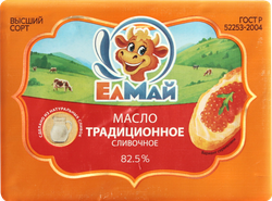 Масло сливочное ЕЛМАЙ Традиционное 82,5% Халяль, без змж, 160г, вид