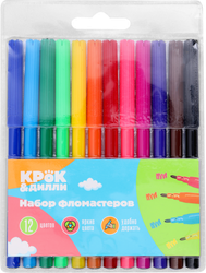 Фломастеры КРОК&ДИЛЛИ 12 цветов, Арт. MF923988-12, фотография