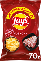 Чипсы картофельные LAY'S Бекон, 70г, картинка