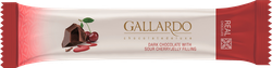 Шоколад горький GALLARDO с начинкой со вкусом вишни, 25г, детальное фото