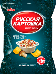 Чипсы картофельные РУССКАЯ КАРТОШКА со вкусом белых грибов в сметане, 105г, фото