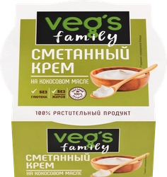Крем VEG'S Family со вкусом сметаны на основе кокосового масла, 170г