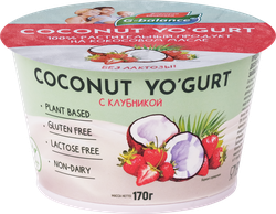 Десерт кокосовый G-BALANCE Клубника с йогуртовой закваской, 170г, картинка