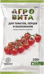 Удобрение для томатов, перцев и баклажанов АГРОВИТА минеральное N:P:K 8:10:16, Арт. НА81, 100г
