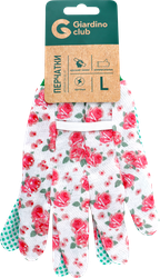 Перчатки садовые GIARDINO CLUB р. M, L, текстильные с трикотажным манжетом, Арт.SH-GL-01, вид