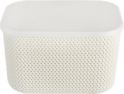 Корзина для хранения HOMECLUB Knit 25,5х18х16см, с крышкой, пластик, Арт. BA800, изображение