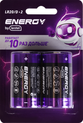 Элемент питания ENERGY BY LENTEL D LR20-2B, 2шт, детальное фото