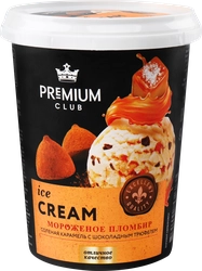 Мороженое PREMIUM CLUB Пломбир соленая карамель с шоколадным трюфелем 15%, без змж, ведерко, 330г