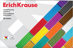 Пластилин ERICHKRAUSE классический, 18 цветов, Арт. 61318, 288г, вид