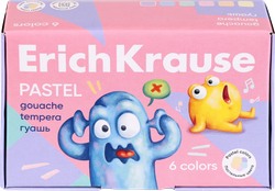 Гуашь ERICHKRAUSE Jolly friends Pastel, 6 цветов по 20мл, Арт. 61418, картинка