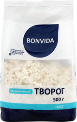 Творог BONVIDA обезжиренный, без змж, 500г, изображение