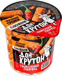 Гренки пшеничные ДОН КРУТОН со вкусом тайского перца, 130г, картинка