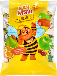Конфеты желейные ВАУ МЯУ! Микс неглазированные, с начинкой, 250г, крупный план