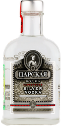 Водка ЦАРСКАЯ Серебряная 40%, 0.25л, крупный план