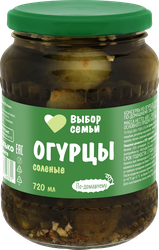 Огурцы соленые ВЫБОР СЕМЬИ бочковые, 720мл, детальное фото