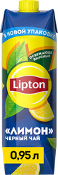 Напиток LIPTON Черный чай со вкусом лимона негазированный, 0.95л, картинка