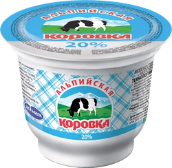 Продукт молокосодержащий АЛЬПИЙСКАЯ КОРОВКА произведенный по тех. сметаны 20% с змж