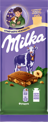 Шоколад молочный MILKA с фундуком, 80г, детальное фото