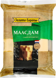 Сыр ЗОЛОТО ЕВРОПЫ Маасдам 45%, без змж, 180г, изображение