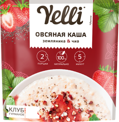 Каша овсяная YELLI Земляника-чиа, 60г, детальное фото
