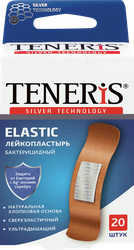 Лейкопластырь TENERIS Elastic бактерицидный с ионами серебра на тканевой основе, 20шт, детальное фото