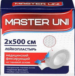 Лейкопластырь MASTER UNI медицинский фиксирующий на тканевой основе, 1шт, фото