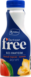 Йогурт питьевой VIOLA Free Белый персик, ваниль безлактозный 1,1%, без змж, 270г, фото