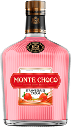Ликер MONTE CHOCO Irish Cream Strawberry 18,5%, эмульсионный, 0.5л, крупный план