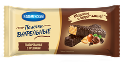 Палочки вафельные КОЛОМЕНСКИЙ глазированные с арахисом и фундуком, 140г, фотография