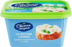 Продукт плавленый с сыром СВЕЖАЯ МАРКА со вкусом сливок 60%, с змж, 350г, вид