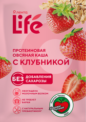 Каша овсяная протеиновая ЛЕНТА LIFE с клубникой, 40г, фото