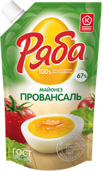Майонез РЯБА Провансаль 67%, 192г, фотография