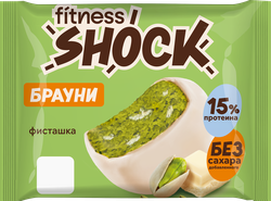 Брауни FITNESSHOCK Белый шоколад и фисташка, 50г, фото