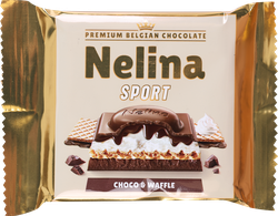 Шоколад молочный NELINA Sport с молочной начинкой, фундуком и вафлями, 55г, картинка