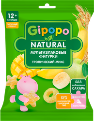 Снеки мультизлаковые GIPOPO Фигурки, Тропический микс, с 12 месяцев, 21г, картинка