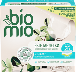 Таблетки для посудомоечной машины BIOMIO Bio-tabs Multi Эвкалипт, 25шт, фото