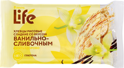 Хлебцы рисовые ЛЕНТА LIFE с ванильно-сливочным вкусом, сладкие, 80г, картинка