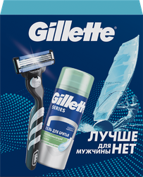Набор подарочный GILLETTE Mach3 Алоэ для чувствительной кожи Бритва для бритья+Гель для бритья, 75мл, детальное фото