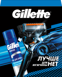 Набор подарочный GILLETTE Mach3 ProGlide Flexball Бритва и гель для  бритья увлажняющий Масло какао, 200мл, фото