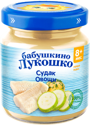Пюре рыбно-овощное БАБУШКИНО ЛУКОШКО Судак с овощами, с 8 месяцев, 100г, картинка