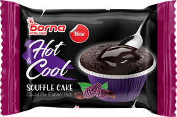Кекс DORNA Брауни Hot & Cool с шоколадной начинкой и малиной, 70г, изображение
