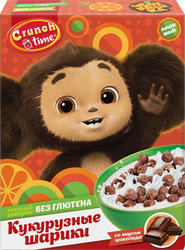 Готовый завтрак CRUNCH TIME Чебурашка, шарики со вкусом шоколада, 170г, крупный план