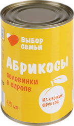 Абрикосы ВЫБОР СЕМЬИ половинки в сиропе, 425мл, фото